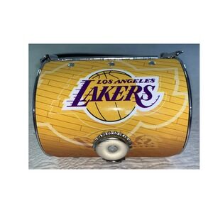Rare Little Earth Los Angeles Lakers NBA Barrel Crossbody Bag Metal Purse